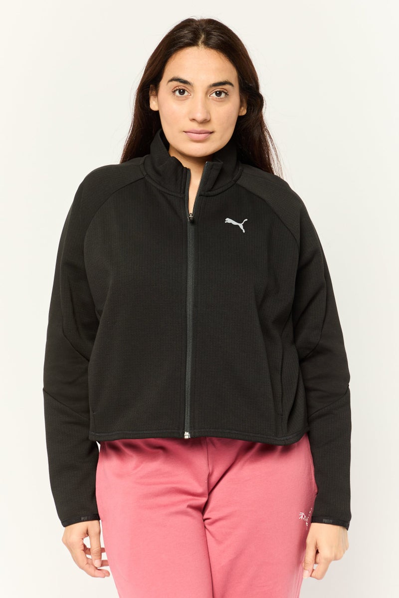 PUMA Women Relaxed Fit Long Sleeve Training Evostripe Track Jacket, Black - Image 1