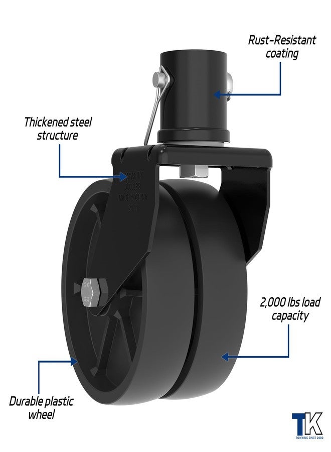 TOWKING Dual 6" Caster for Jack, Black - Image 4