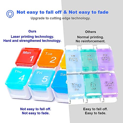 TBSoon 7 Day Medicine Pill Organizer, 4 Reminder Alarms, Loud Sound, 7 Large Compartments, Large Screen, Moisture-Proof, Dust-Proof, Travel Weekly/Daily Pill Box/Organizer/Case/Container/Dispenser, TBSoon - Image 5