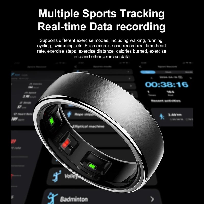 MISIRUN Smart Ring R10 Gesture Control Heart Rate Body Temperature Blood Oxygen Sleep Monitor 5ATM Waterproof Multi Sport Smart Ring, Gold 2372259 - Image 4