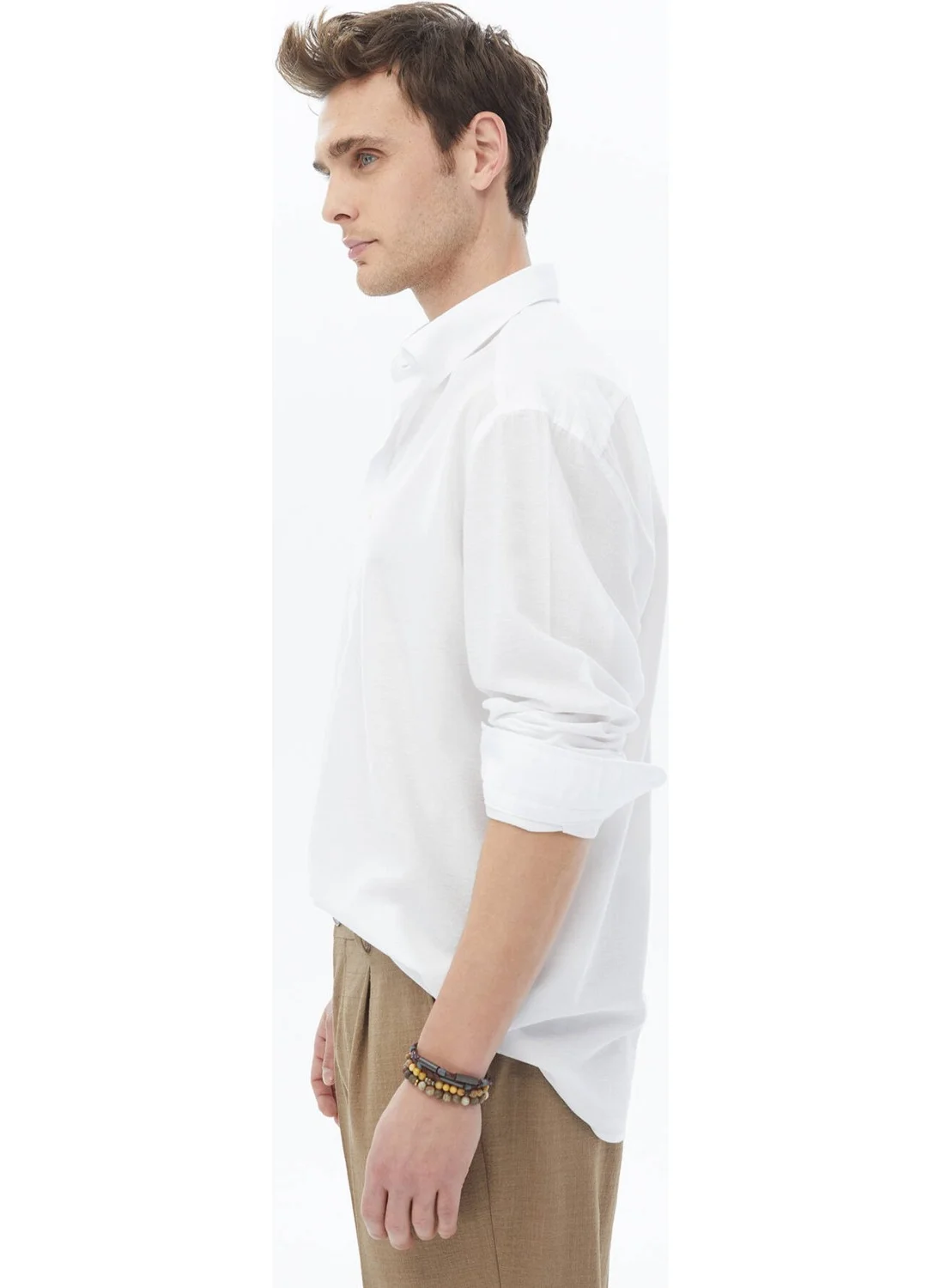 كيب White Regular Fit Woven Casual Shirt