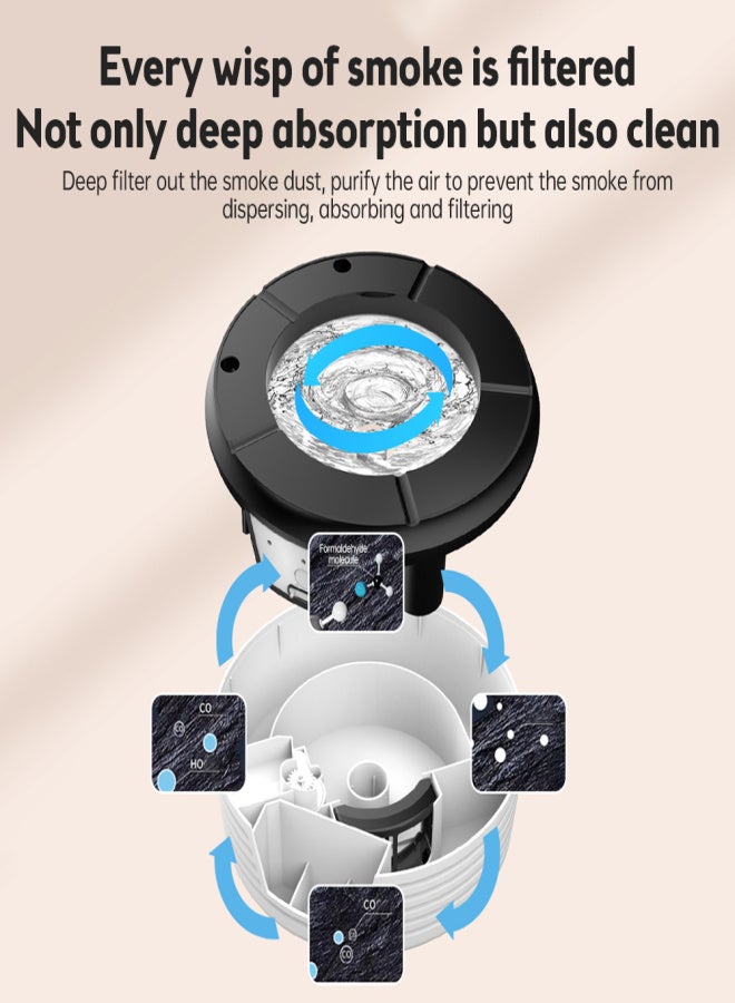 Electric Smokeless Ashtray with Sensor Steady and Interval Flushing Rechargeable Cool Ashtrays Tabletop Decor Windproof Odorless Indoor Glass Ash Tray with Detachable Washable Base and Filter - Image 4