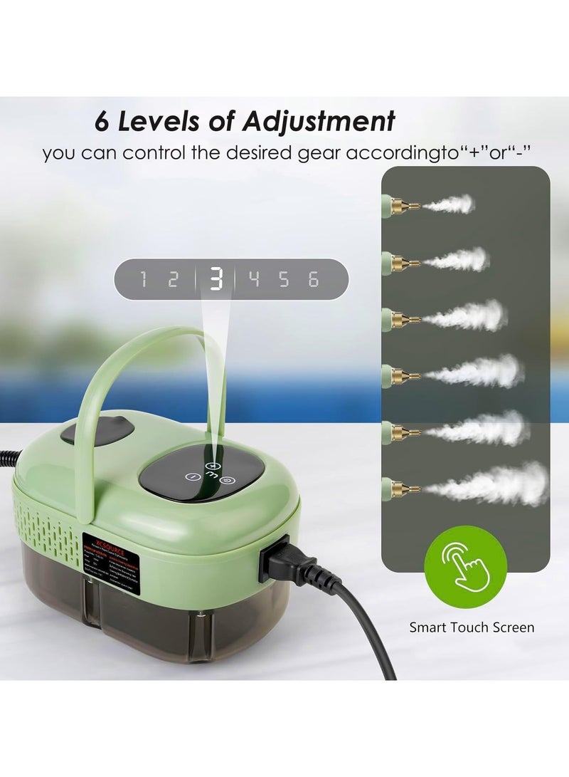 AROAQ 2500W High Pressure Steam Cleaner Household Handheld Steam Cleaner Machine Large Capacity Water Tank for Kitchen Automotive Furniture and Floor Cleaning with 3 Brushes(Green) - Image 2