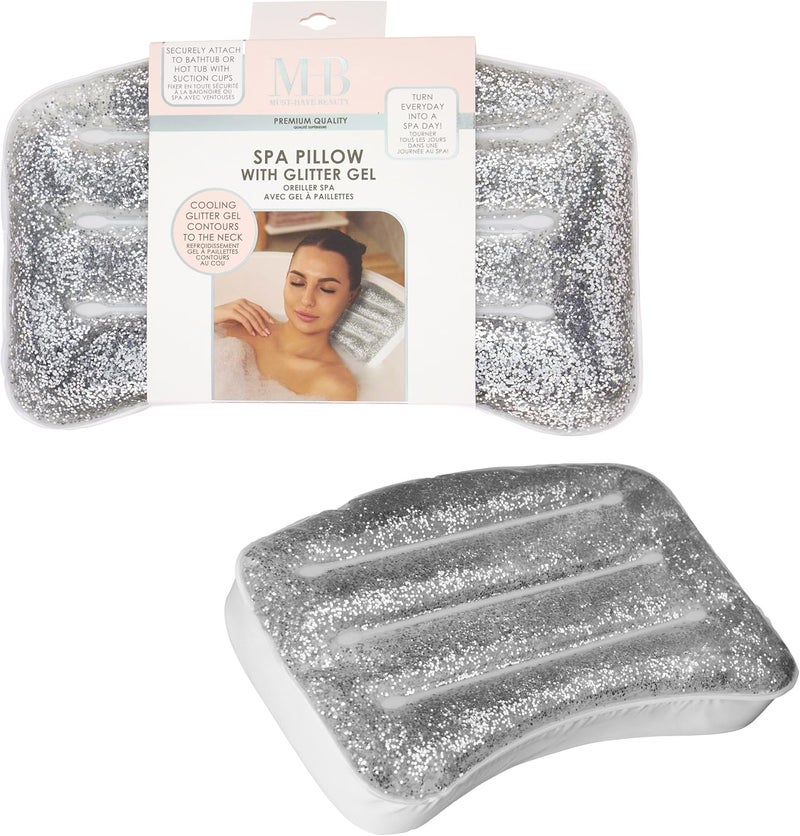 Expressions Glitter Gel Cooling Spa Pillow -Bathtub & Hot Tub Relaxation Cushion | Neck & Head Support Bath Pillow. Luxury Spa Accessory Gift for Women - Ultimate Comfort & Relaxation - Image 1