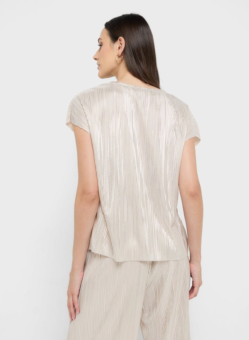 VERO MODA Plisse Detail Boxy Fit Top - Image 2