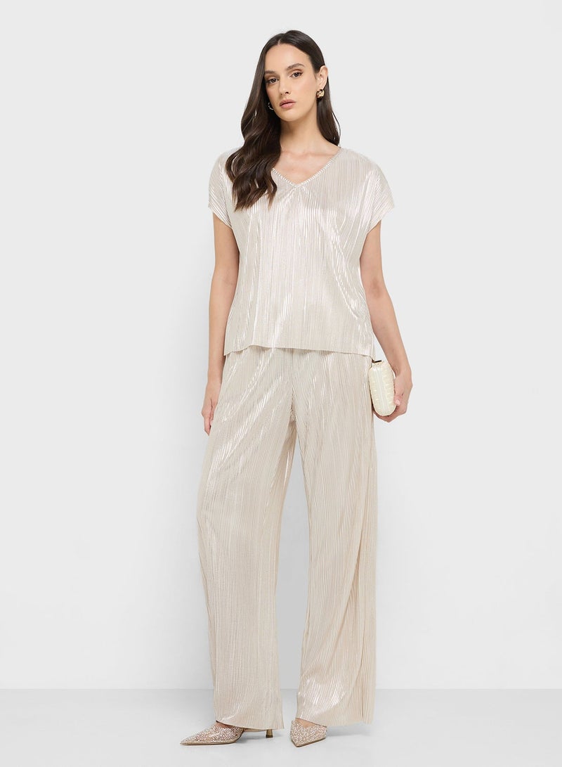 VERO MODA Plisse Detail Boxy Fit Top - Image 4