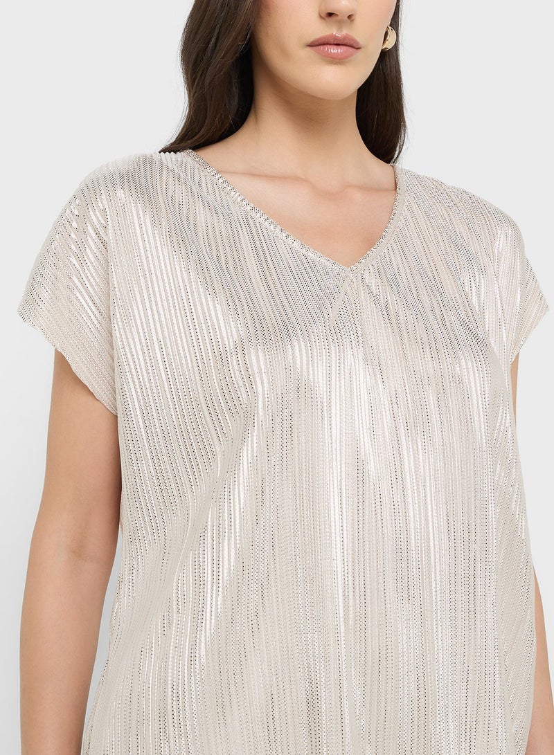VERO MODA Plisse Detail Boxy Fit Top - Image 1