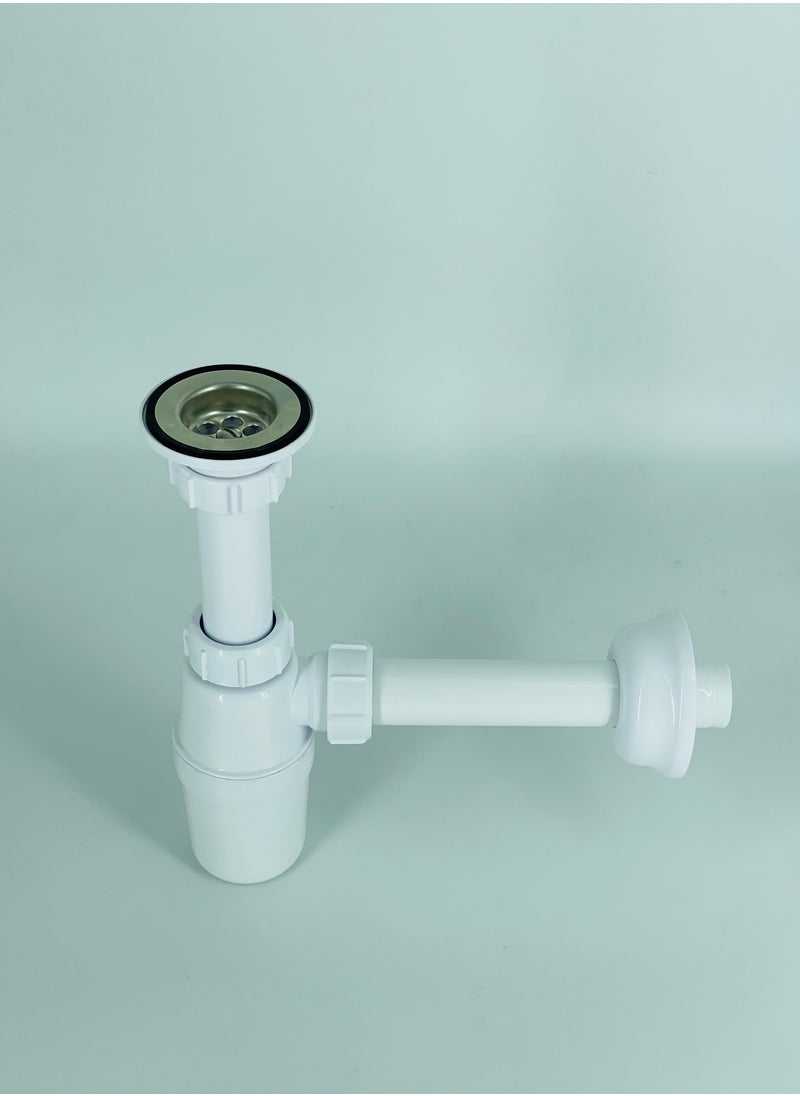 Uni flo Bottle Trap Wash Basin Bathroom Sink Waste Trap Drain Tube 1 1/4 Inch - Made in UAE  - Image 1