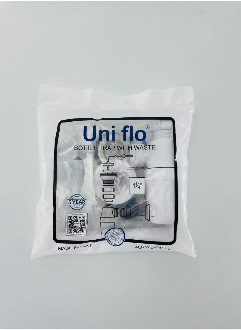 Uni flo Bottle Trap Wash Basin Bathroom Sink Waste Trap Drain Tube 1 1/4 Inch - Made in UAE  - Image 4