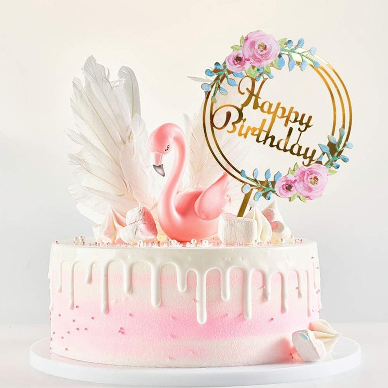 Flower Color Cake Card Happybirthday Birthday Party Dessert Decorations - Image 4