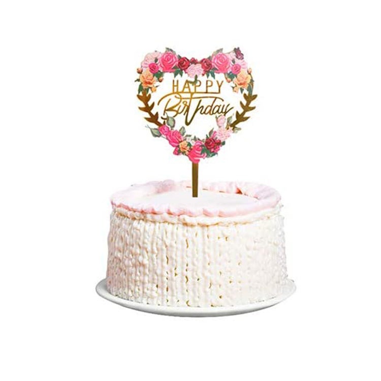 Flower Color Cake Card Happybirthday Birthday Party Dessert Decorations - Image 1
