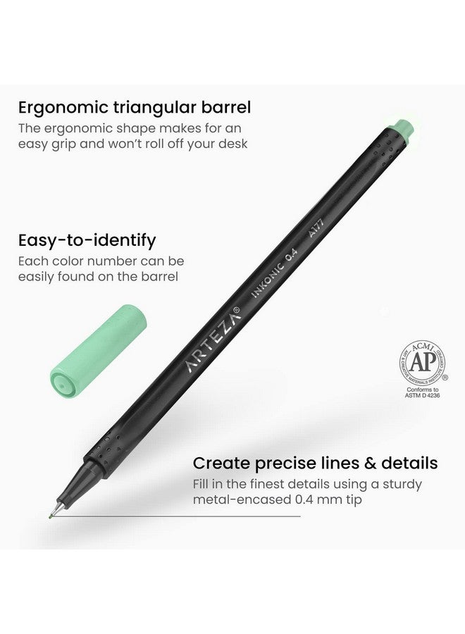 ARTEZA Inkonic Fineliners Pens, Set of 72, 0.4 mm Fine Tip Markers, Water-Based Art Pens for Drawing, Sketching, Journaling, Calligraphy - Image 3