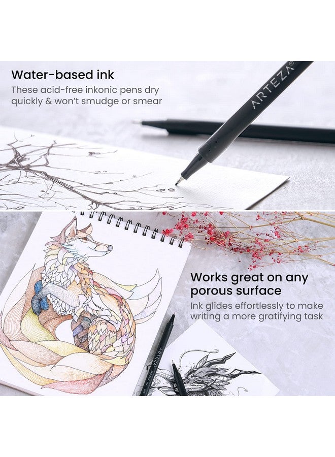 ARTEZA Inkonic Fineliners Pens, Set of 72, 0.4 mm Fine Tip Markers, Water-Based Art Pens for Drawing, Sketching, Journaling, Calligraphy - Image 4