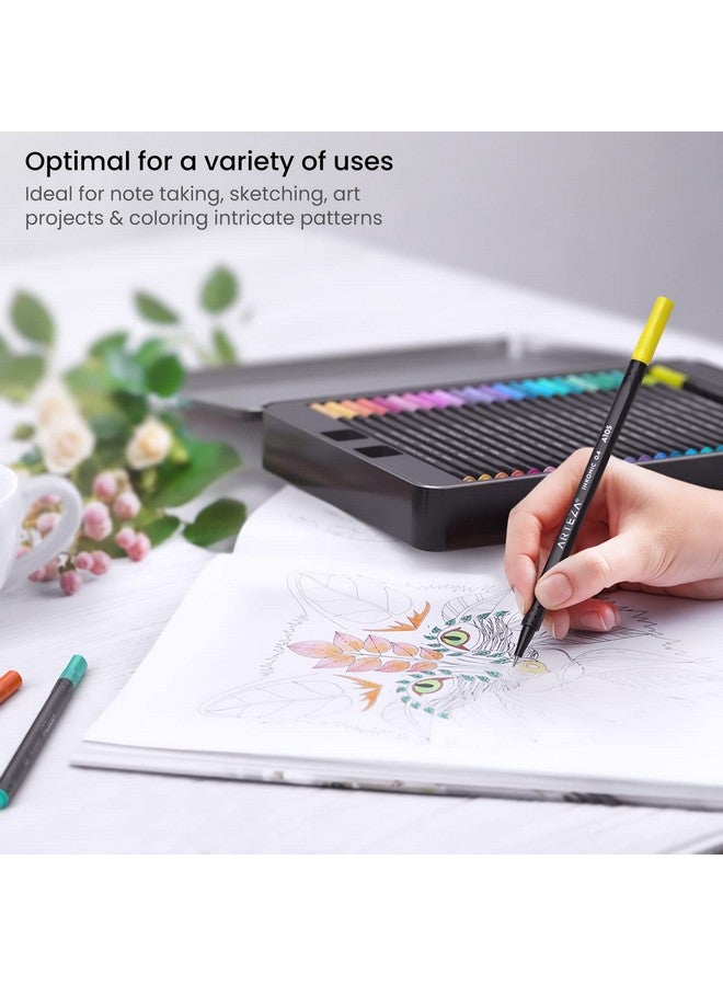 ARTEZA Inkonic Fineliners Pens, Set of 72, 0.4 mm Fine Tip Markers, Water-Based Art Pens for Drawing, Sketching, Journaling, Calligraphy - Image 5