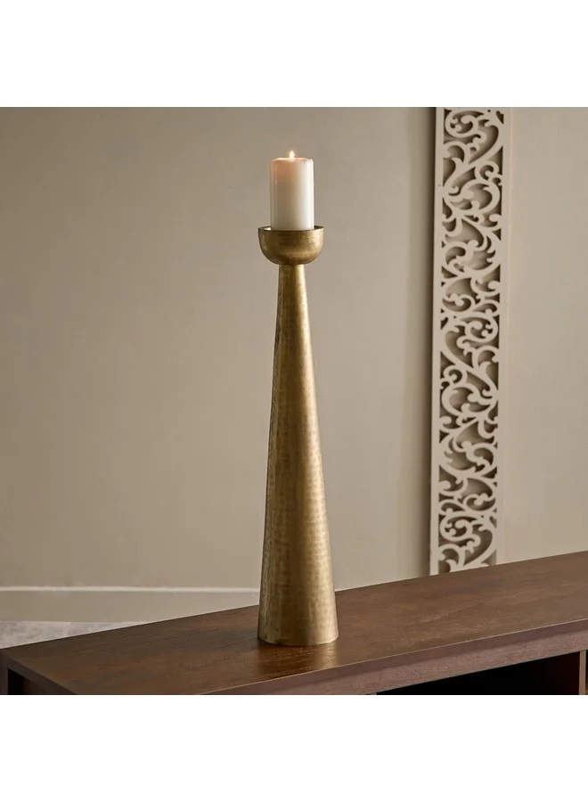 Home Box Arizona Metal Hammered Conical Pillar Candleholder 14 x 14 x 71 cm