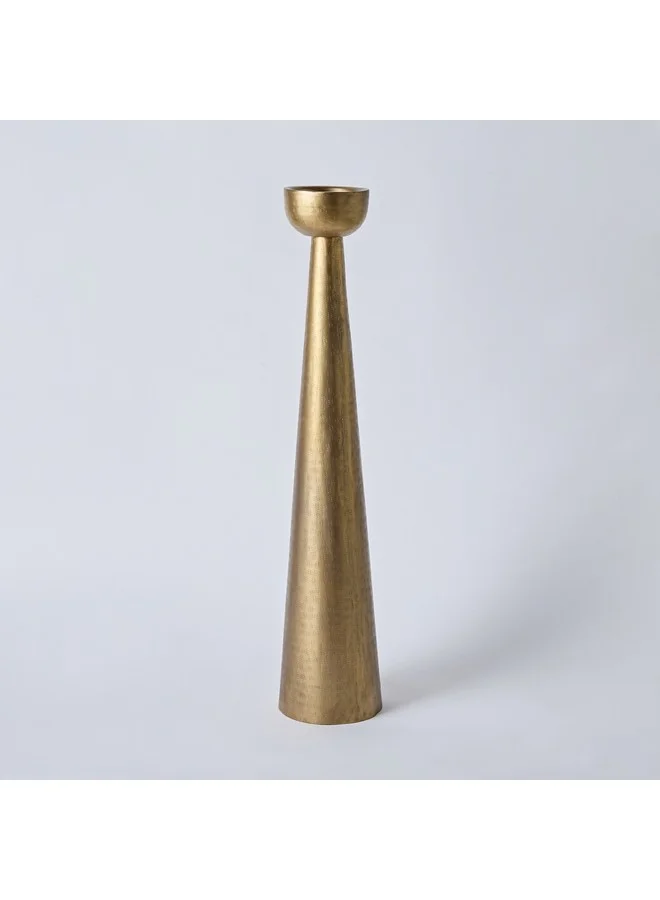 Home Box Arizona Metal Hammered Conical Pillar Candleholder 14 x 14 x 71 cm