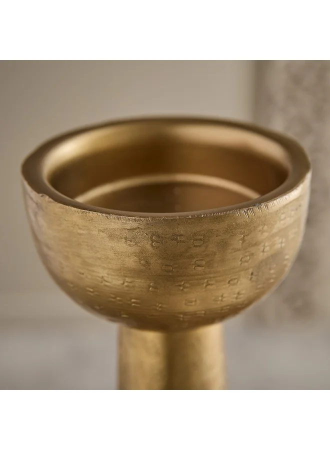 Home Box Arizona Metal Hammered Conical Pillar Candleholder 14 x 14 x 71 cm