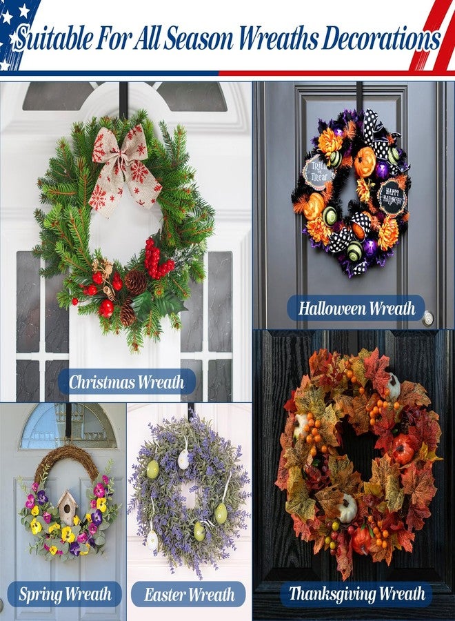 HOOSUN Wreath Hangers for Front Door Easter Decorations,12" Easter Wreath Hook Holder,Over The Door Hooks Hanger,Metal Garland Hangers Hook for Patriotic Spring Wreath Porch Decor - Image 2