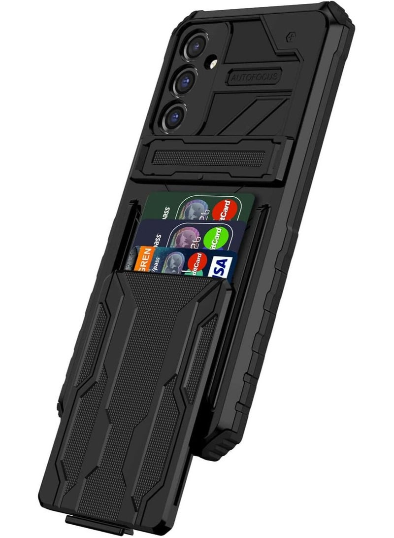 Protective Cover for Samsung Galaxy A34 5G Wallet Case with Credit Card Holder Stand Kickstand Slim Rugged Shockproof Heavy Duty Defender Armor  - Image 1