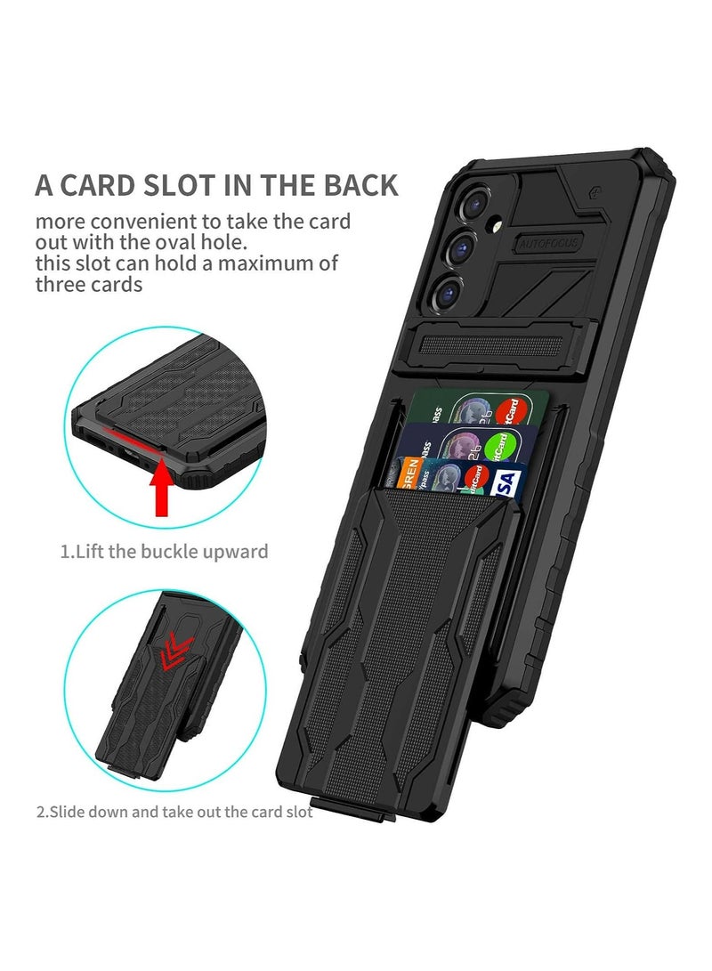 Protective Cover for Samsung Galaxy A34 5G Wallet Case with Credit Card Holder Stand Kickstand Slim Rugged Shockproof Heavy Duty Defender Armor  - Image 2