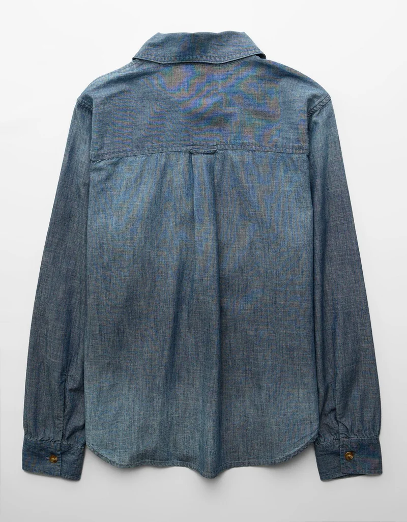 American Eagle  AE Bestie Long-Sleeve Button-Up Shirt for Women | Best Price UAE