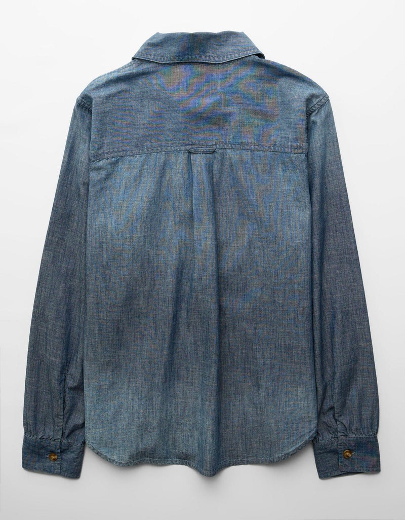 American Eagle AE Bestie Long-Sleeve Button-Up Shirt - Image 4