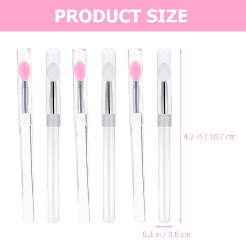 6pcs Portable Silicone Lip Brushes with Dustproof Lid, Reusable Lipstick and Lip Mask Applicators for Travel and Daily Makeup Use - Image 2