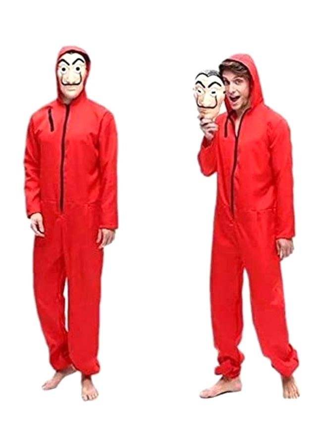 Rock Pow La Casa De Papel Hoodie Jumpsuit Costume With Mask - Image 1