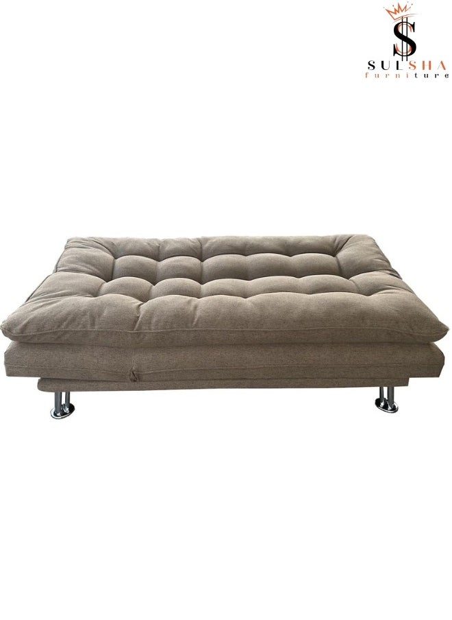 Sulsha sofa cum bed living room Fabric Sofa Bed Chrome Legs. Three Seat Sofa bed Modern Design Living Room Sofa Model S208 Brown - pzsku/Z11FAD13C9CCB363B3C2CZ/45/_/1707378239/4c6ddf93-493f-49f6-b8b3-5df5c4d25901
