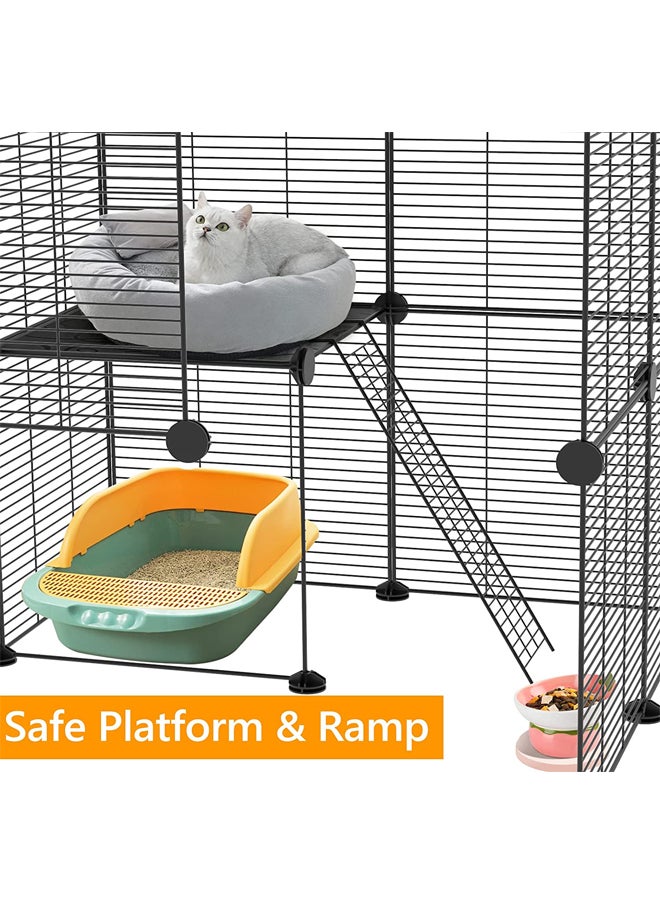 Generic Cat Cage With Cat Litter Box, Large 3 Tier Cat Kennels, Indoor Diy Cat Playpen For Small Animal 28 x 28 x 28 Cm  - Image 4