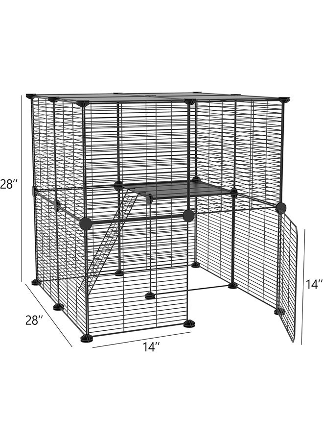 Generic Cat Cage With Cat Litter Box, Large 3 Tier Cat Kennels, Indoor Diy Cat Playpen For Small Animal 28 x 28 x 28 Cm  - Image 2