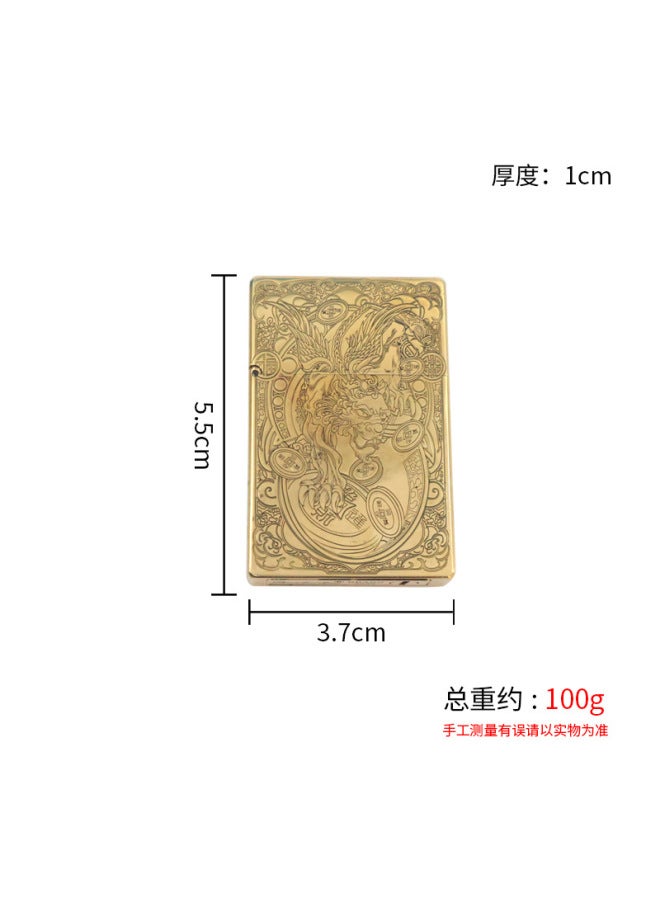 Zorro Brass Kerosene Lighter Integrated Waterproof Sealed Windproof Grinding Wheel Xiangyun Zodiac Dragon Creative Lighter Gift