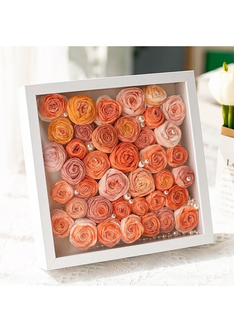 2pcs Shadow Box Frame Display Case 8x8'', Dried Flower Photo Frame, 3D Picture Frame Display Case Deeper 3cm with Transparent Acrylic Panel for Photos, DIY Crafts, Wedding Souvenir (White 8x8)  - Image 5