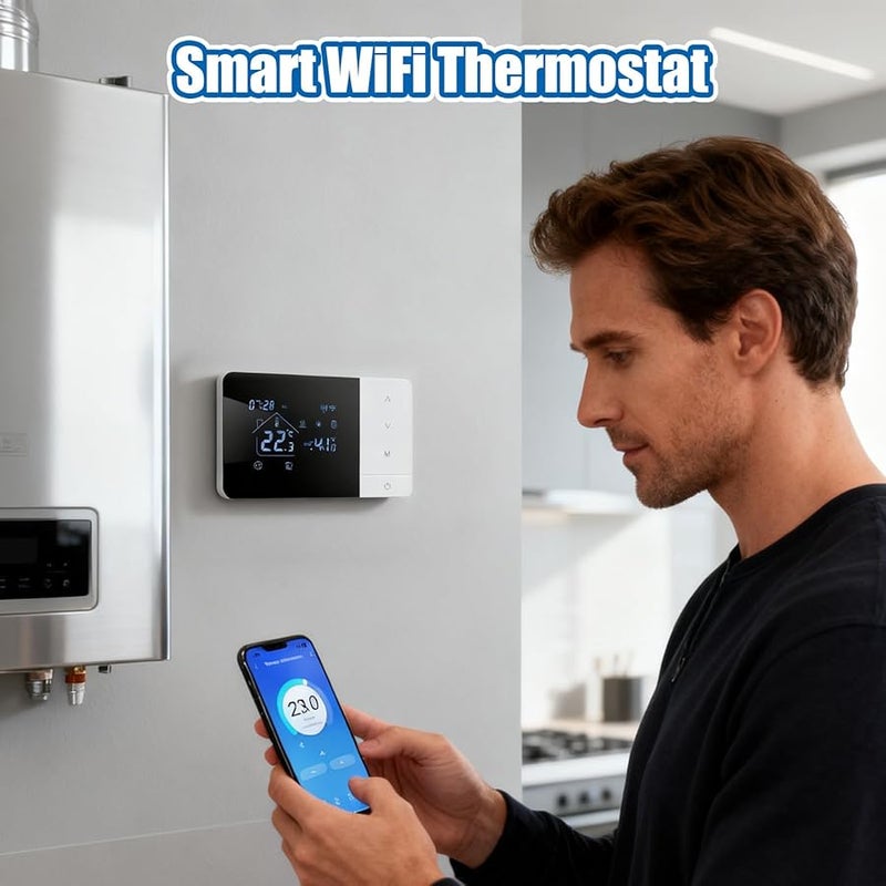 Smart WiFi Thermostat Touchscreen Heat Cool APP Voice Control For Home RV - Image 3