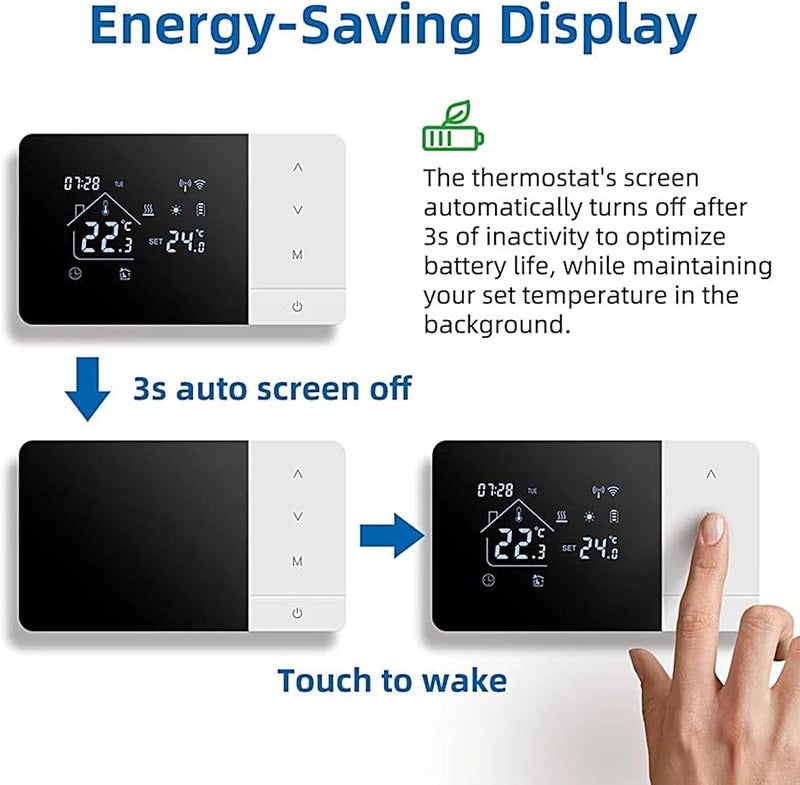 Smart WiFi Thermostat Touchscreen Heat Cool APP Voice Control For Home RV - Image 5