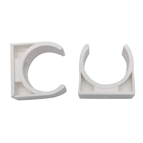 NGe 1 Inch(25mm) Dia PVC U Shaped Pipe Fitting Clamps Clips Water Tube Holder for Water Supply White 50pcs(25mm) - Image 4