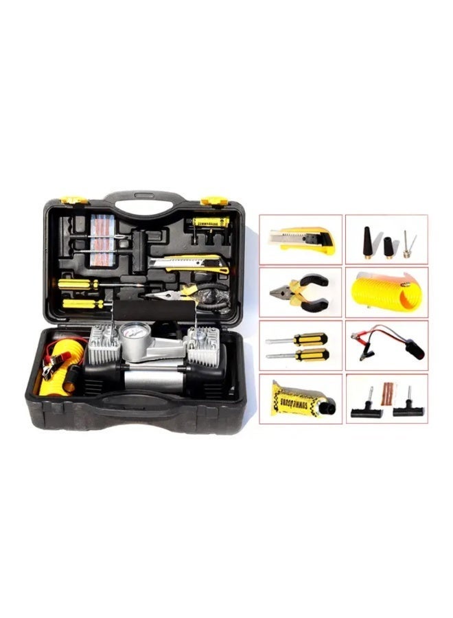 camel Portable Air Compressor for Car Tire Inflation, DC 12V Portable Air Pump with 30mm Dual Cylinder for Heavy-Duty Use / Auto Shut-Off / LED Light / Metal Handle / Tool Box, Tire Pressure Gauge – Professional for SUVs, Off-Road Vehicles, and Trucks - Image 2