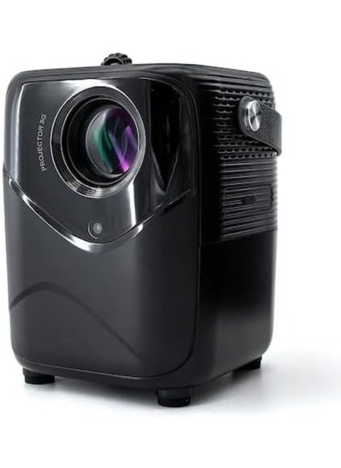Smart Screen Projector: 5G WiFi, Bluetooth, Quadrangle Trapezoid Design, 1080P Android Projection for Movies, Music, TV, and Gaming (A009-Q1, Black)