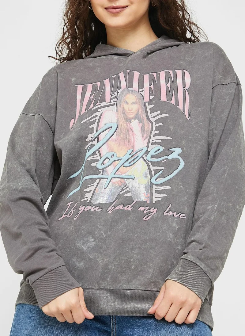 jennifer lopez Graphic Detail Hoodie
