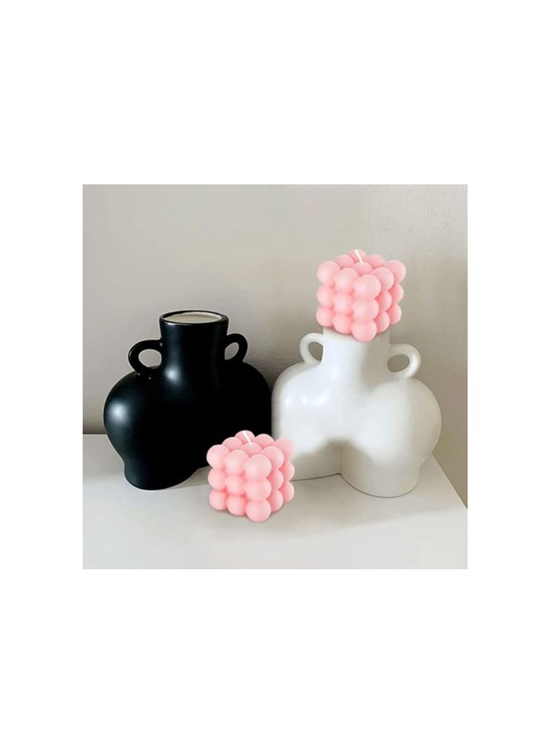 Bubble Bubble Candles Rose Scented Pink Cube Candle, Floating Shelves Bubble Shaped Small Candles, Boho Home Office Danish Pastel Trendy Room Decor Candles Gifts for Women  - Image 3