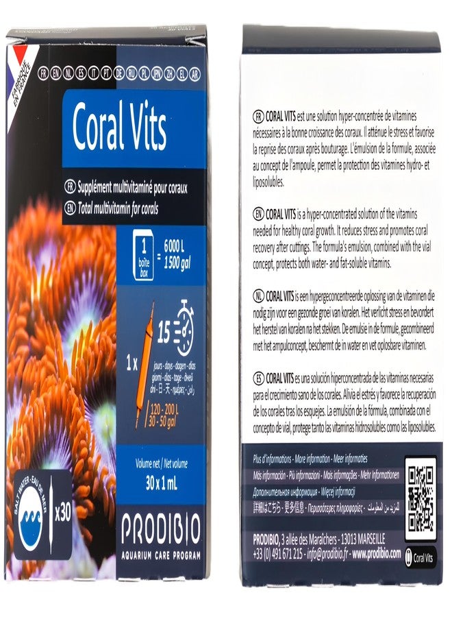 Prodibio Coral Vits, Multi-Vitamin Reef Supplement, Saltwater, 30/1 mL vials, 30 gal and up - Image 2