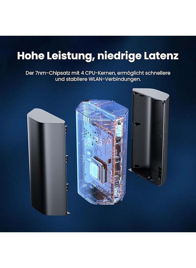Tenda 5G03 5G NR LTE WLAN Router for Nano SIM Card (AX1800 CAT19 2.4GHz: 574Mbit/s+5GHz: 1201Mbit/s, 4.67Gbps in Download) 2-Gigabit Port, Plug & Play, Wi-Fi 6 Technology, MU-MIMO, WPA3 Black - Image 4