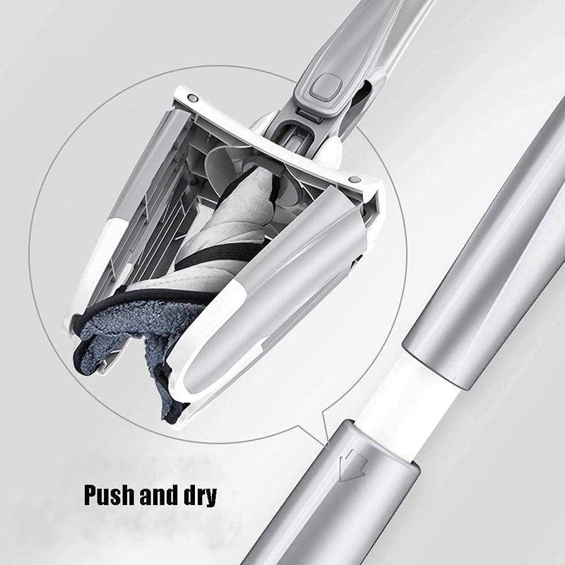 CELLEBII X Shape HandsFree Squeeze Microfiber Flat Spin Mop System Mop Set with Microfiber Washable Pad Best 360 Degree Easy Floor Cleaning for Home Office Dust Mop with Self Wringing - Image 3