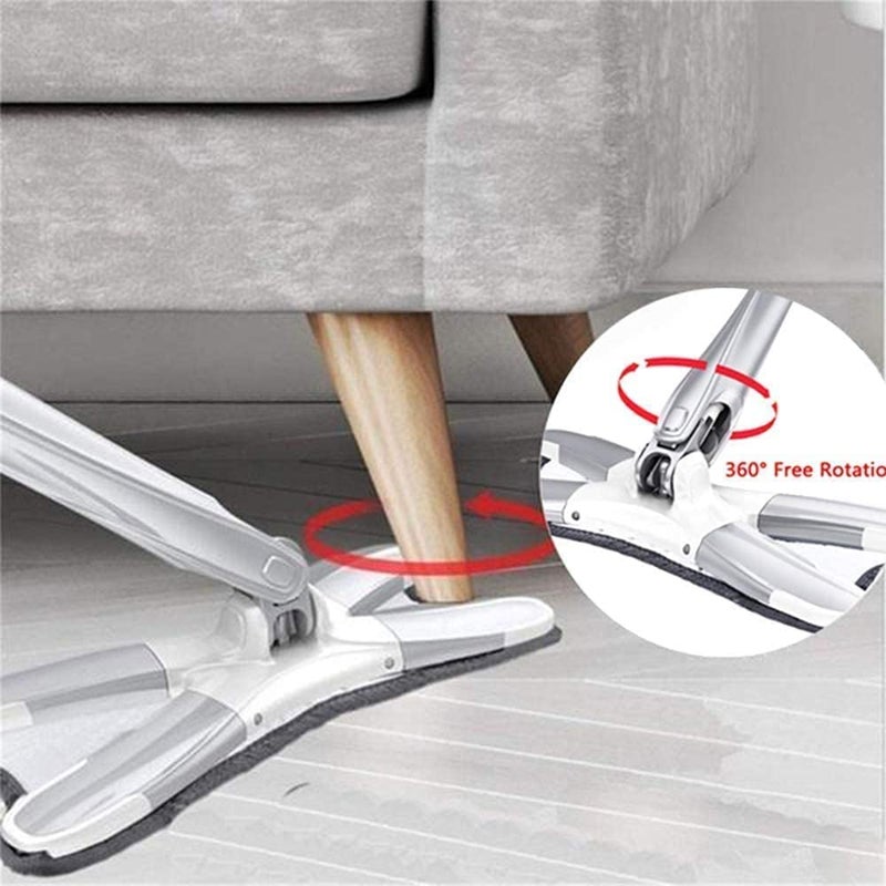 CELLEBII X Shape HandsFree Squeeze Microfiber Flat Spin Mop System Mop Set with Microfiber Washable Pad Best 360 Degree Easy Floor Cleaning for Home Office Dust Mop with Self Wringing - Image 2