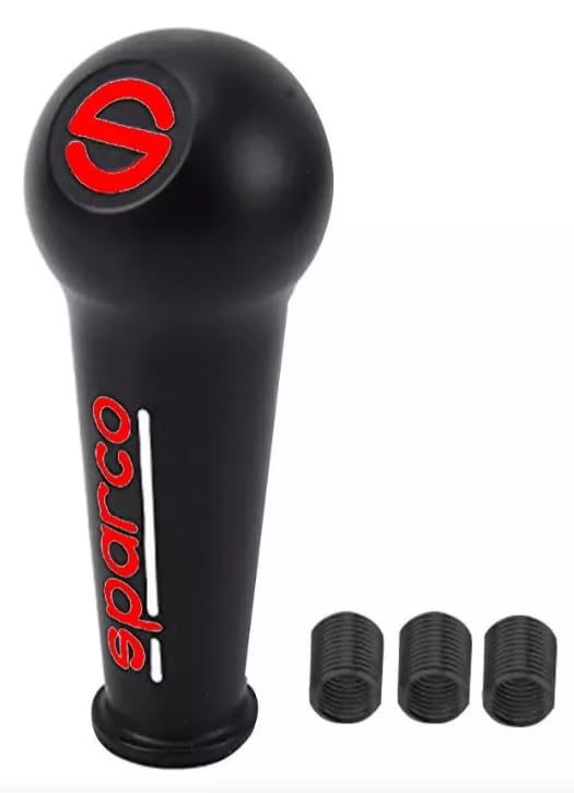 YOURKARTS.COM YOURKARTS Universal Fit Manual Car Gear Knobs – Available in Various Shapes (Black, Sparco Fat) | Sporty Handle for Manual Cars | Performance Styling Upgrade | car Accessories 2025 - Image 1