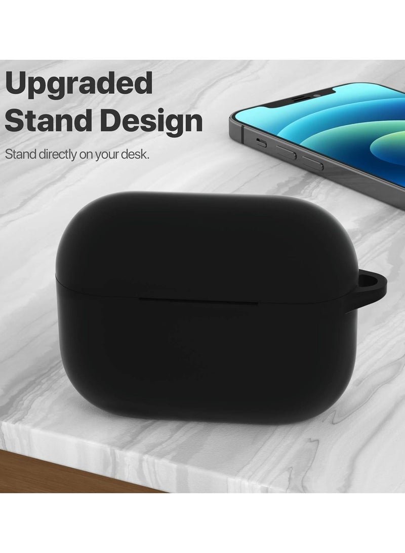 ACLIX AirPods Pro 2nd Generation Case Cover, Protective Silicone Skin Accessories with Keychain for Apple AirPods Pro Generation 2, Front LED Visible, black - Image 4