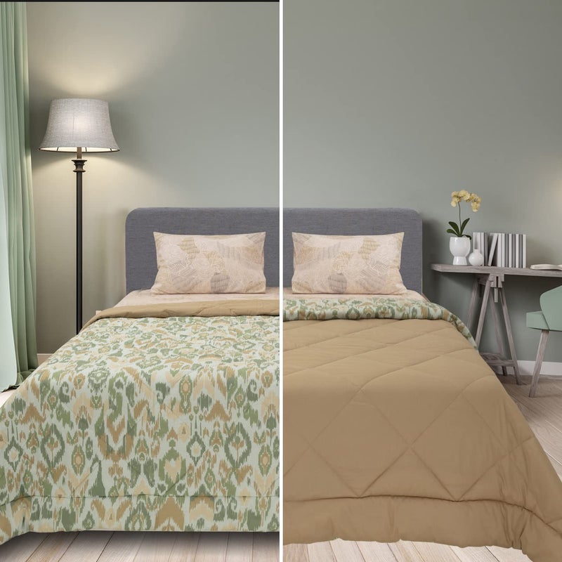 Sleepwell SleepX 100% Soft Mercerised Cotton Reversible Microfiber Comforter - Diamond Quilting- Double 104"X88" - Candied Ginger - Image 1