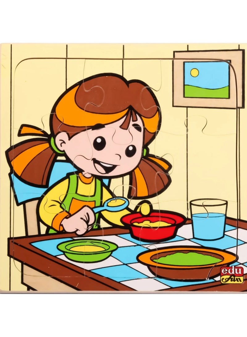 Educational Puzzle for Kids – What Do You Do? (Preparing Food) – Logical Thinking and Life Skills Toy