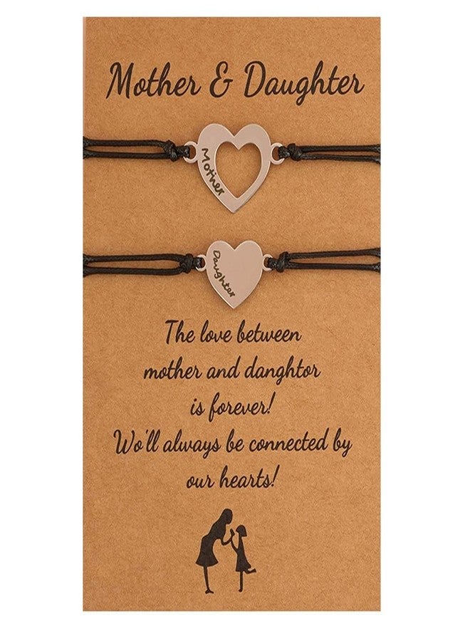 YangQian Mother Daughter Bracelets Set for 2 Matching Bracelets for Mom and Daughter Gift from Mom Daughter Heart Bracelets for Women - Image 1