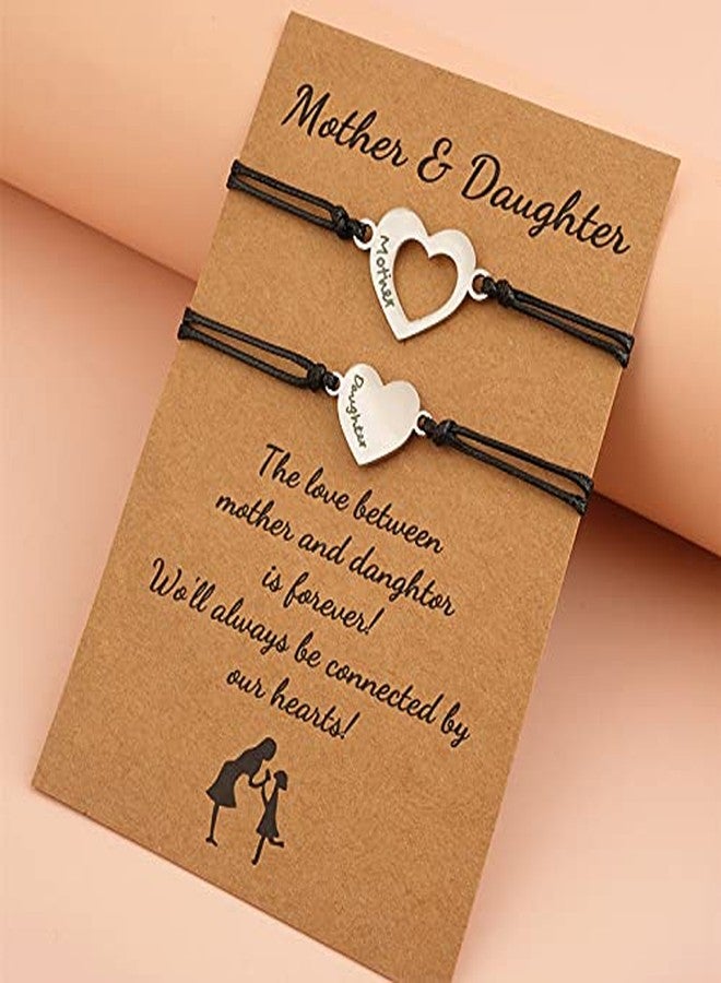 YangQian Mother Daughter Bracelets Set for 2 Matching Bracelets for Mom and Daughter Gift from Mom Daughter Heart Bracelets for Women - Image 3